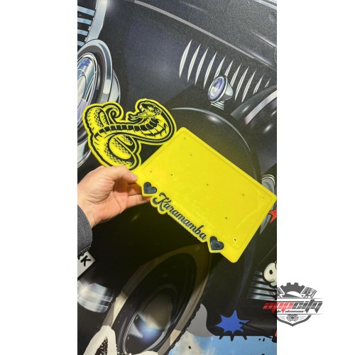 Karamamba Yazılı Kobra Özel Tasarım Pleksi Motosiklet Plakalık